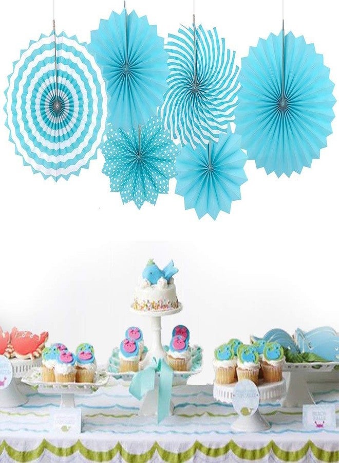 Theme My Party 1st Birthday Decoration for Boys Balloons, accesories (Paper Fan & Pom Pom) - Image 2